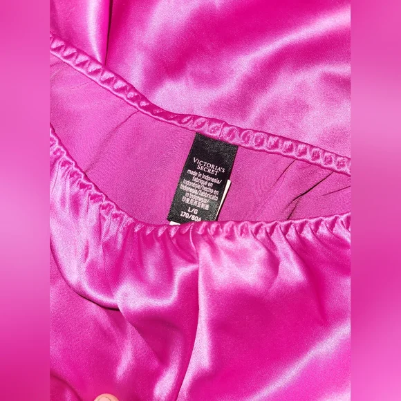 Victoria's Secret Vibrant Pink Satin Chemise - Picture 3 of 3